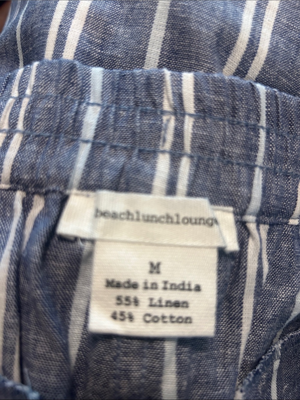 BeachLunchLounge Blue White Striped Capri Pants Women’s Medium M 8/10 Cruise - Picture 3 of 3